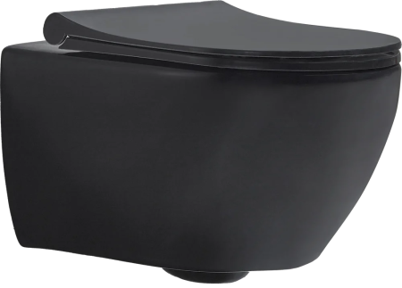 88303270 Bogen Унитаз подвесной безободковый beWash с сиденьем микролифт, черный матовый